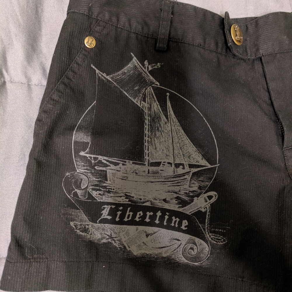Libertine for Target Ship Black Shorts size 3 Goth